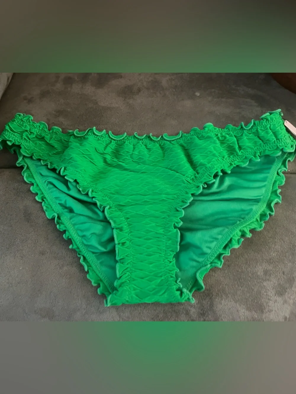 Green Ruffle Bikini Bottom - Picture 1 of 5